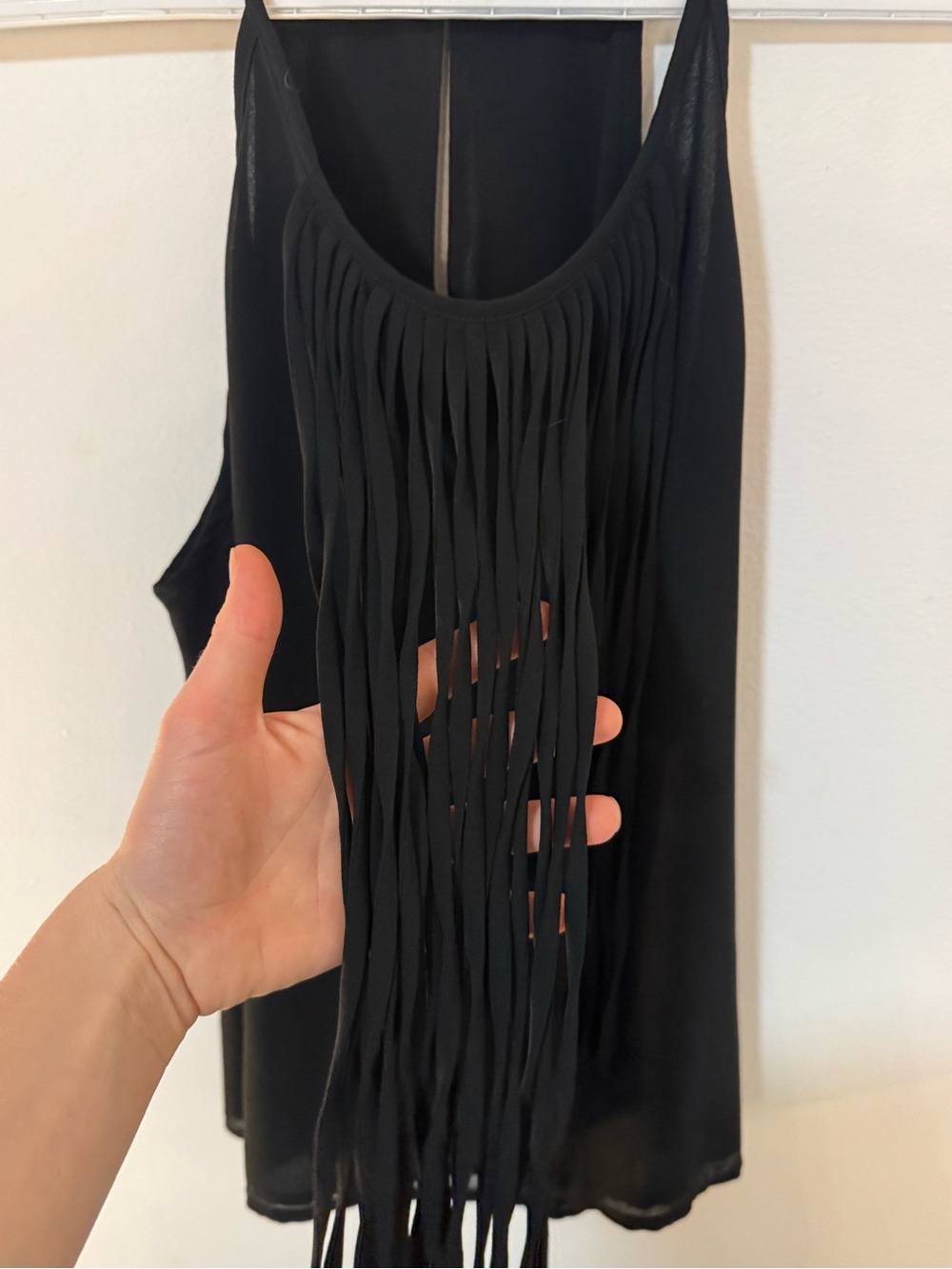Naked zebra Black Fringe Tank Top - Women- S